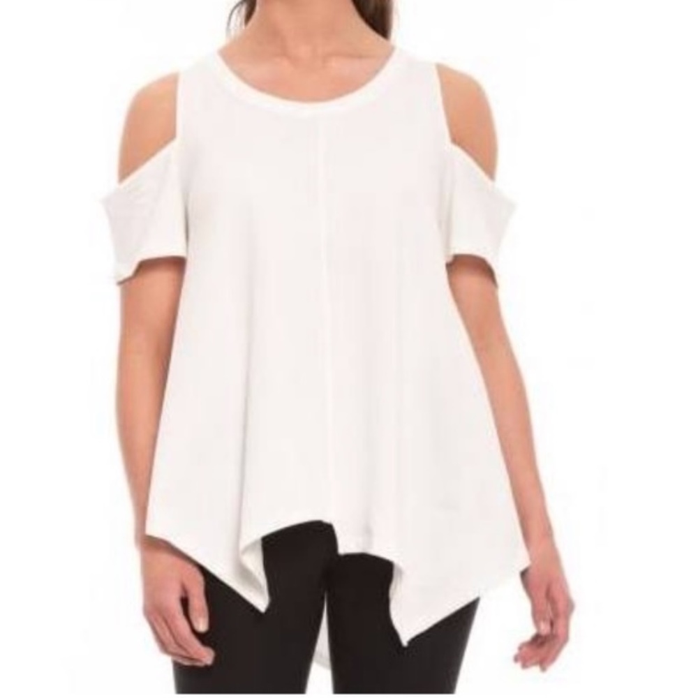H by Bordeaux Cold Shoulder Swing Top